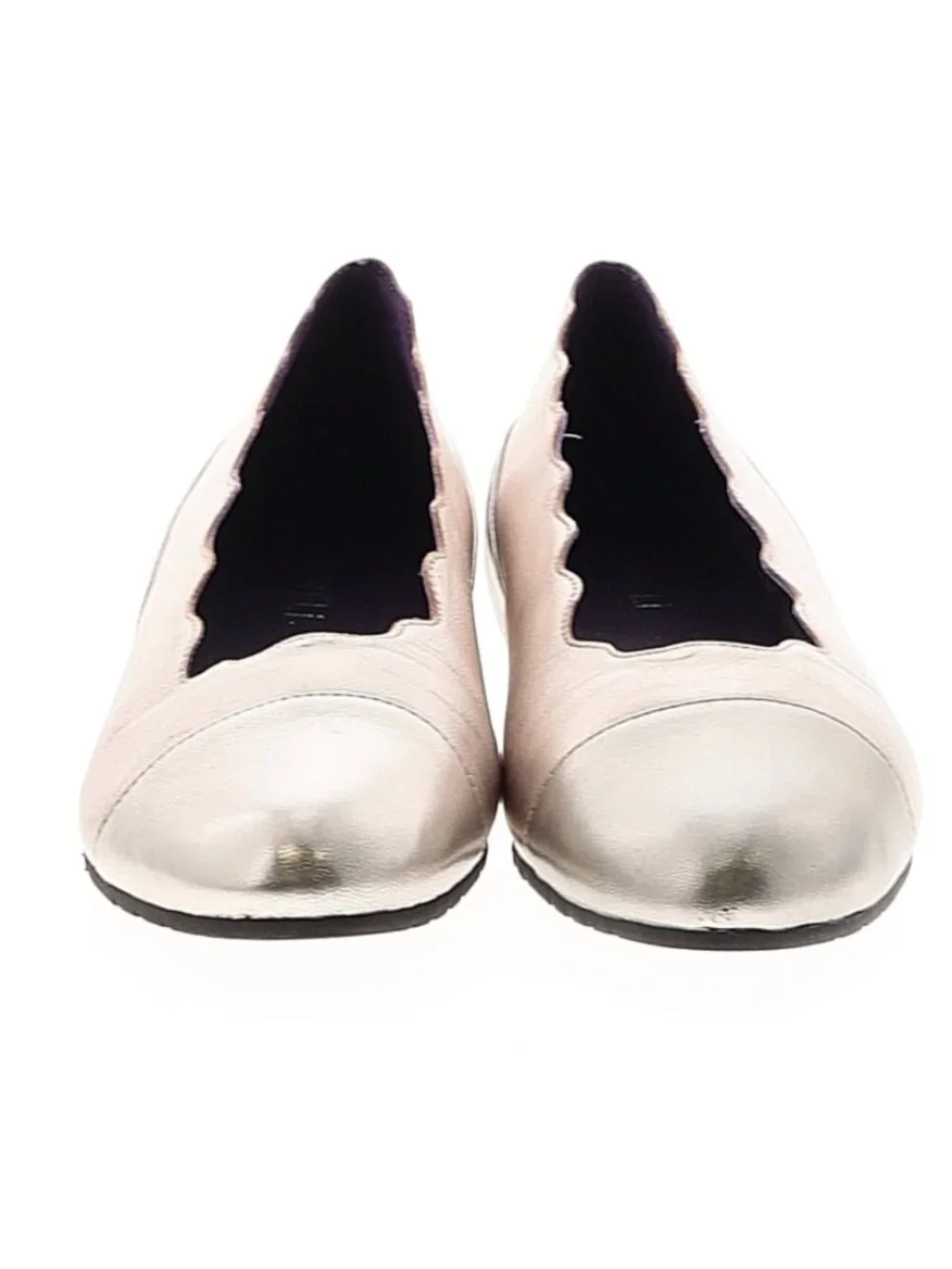 Vaneli Picot Metallic Wedge Ballet Flat - Size 9-1/2